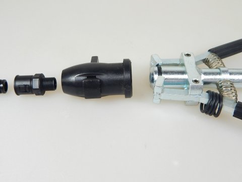 Connection by plastic shaft locking with thread M10x1 and COUPLER - single parts